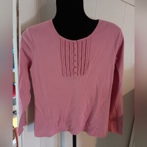 Pink ruffle front Karen Scott top medium